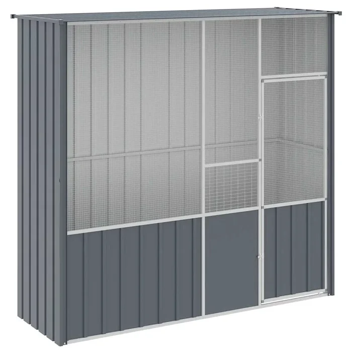 vidaXL Jaula de pájaros acero galvanizado gris antracita 215x78x200 cm