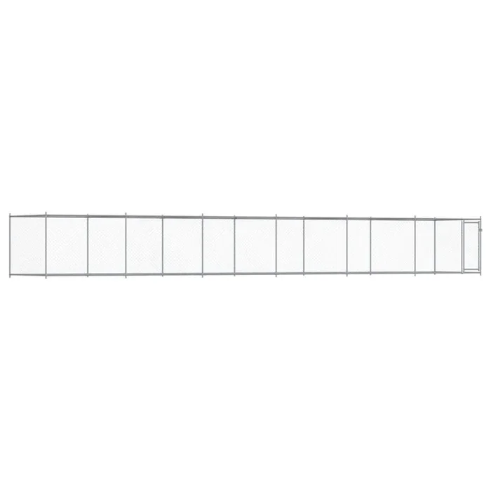 vidaXL Jaula de perros con puerta acero galvanizado gris 12x2x1,5 m
