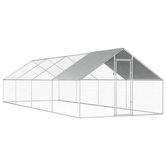 vidaXL Jaula gallinero de exterior de acero galvanizado 2,75x8x1,92 m