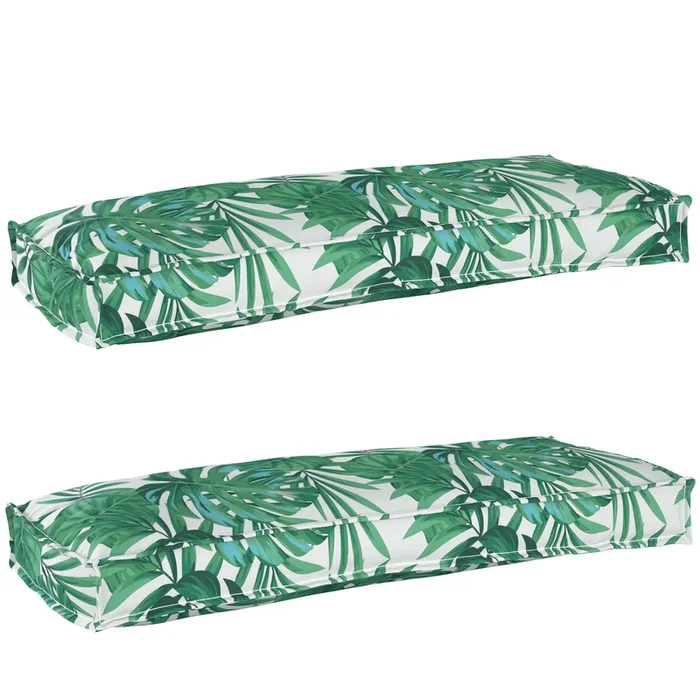vidaXL Juego de cojines de paleta Floral 2 pcs Estampado de hojas (4)