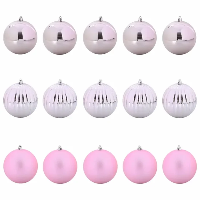 vidaXL Juego de Esferas de Navidad 15 pcs Rosa