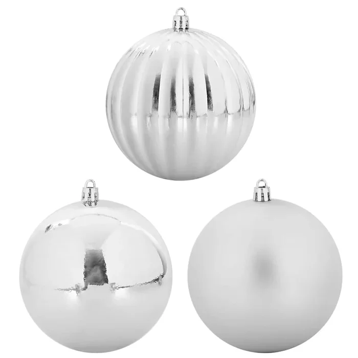 vidaXL Juego de Esferas de Navidad 4 pcs Plateado