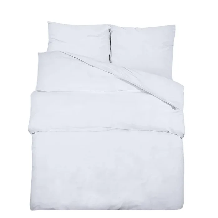 vidaXL Juego de funda nórdica algodón blanco 135×200 cm (2)