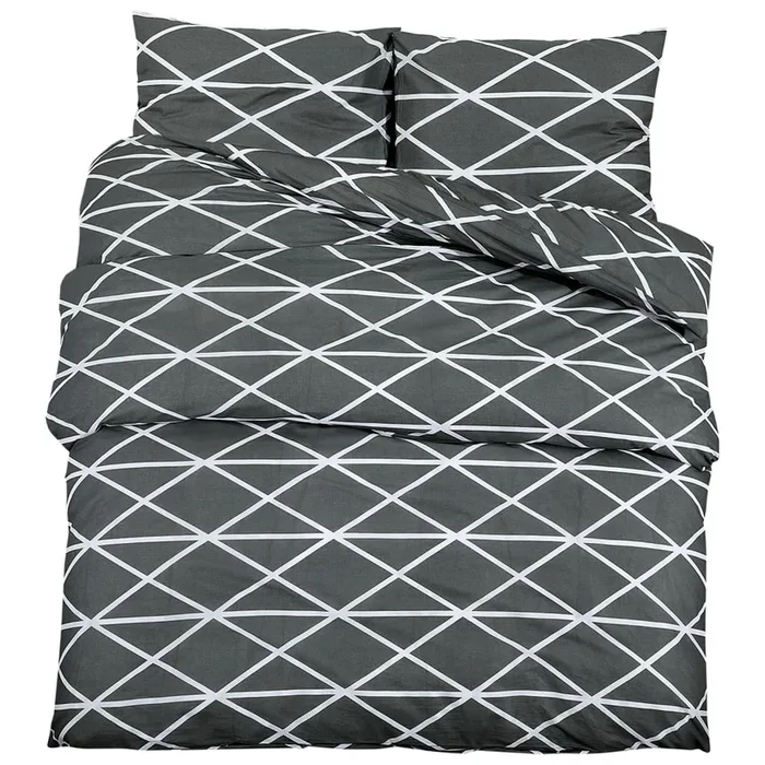 vidaXL Juego de funda nórdica algodón gris 135×200 cm (4)