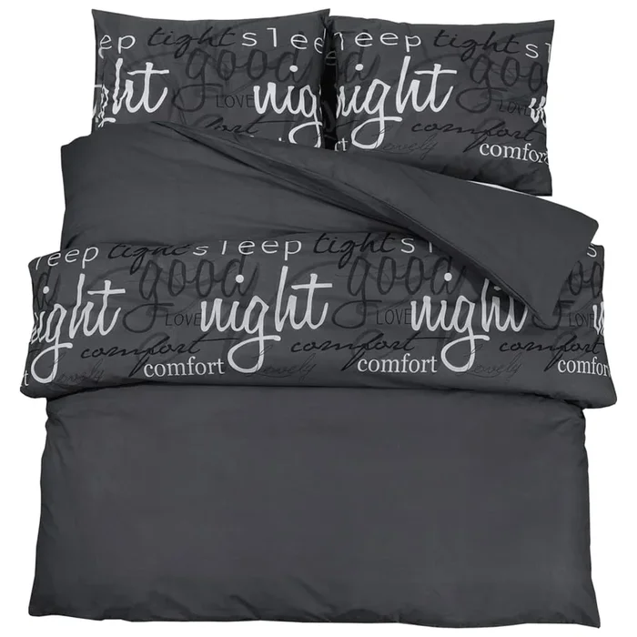 vidaXL Juego de funda nórdica algodón negro 200×200 cm