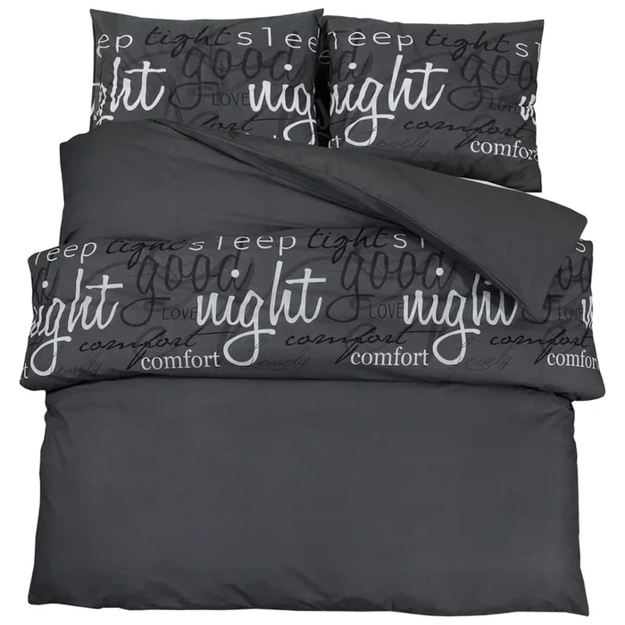 vidaXL Juego de funda nórdica algodón negro 225×220 cm