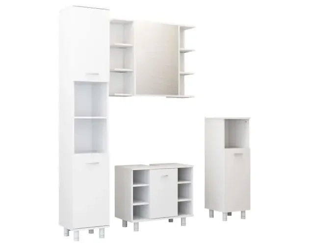 vidaXL juego de muebles de baño 4 pzas madera de ingeniería blanco | Brico Depôt Occasione Imperdibile