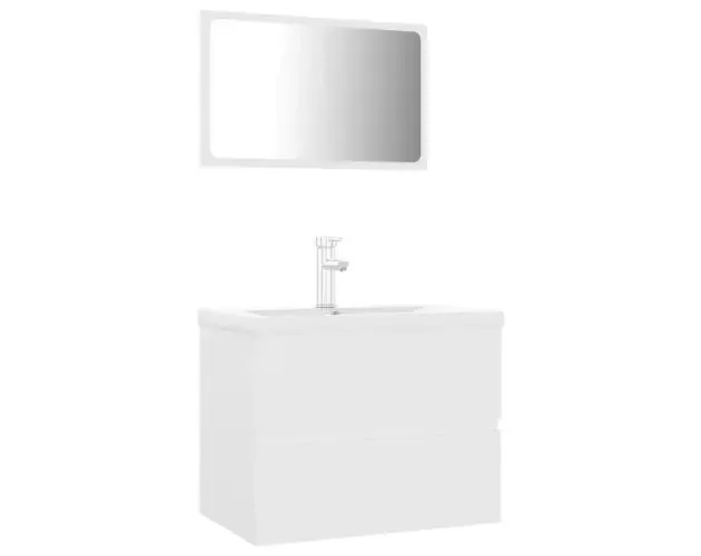 vidaXL juego de muebles de baño madera de ingeniería blanco | Brico Depôt Fatto A Mano