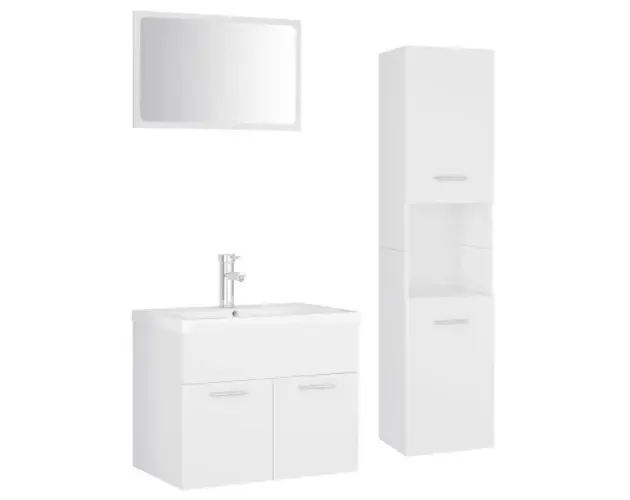 vidaXL juego de muebles de baño madera de ingeniería blanco | Brico Depôt In Voga
