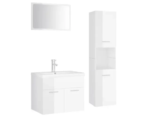 vidaXL juego de muebles de baño madera de ingeniería blanco brillo | Brico Depôt Spedizione Espresso