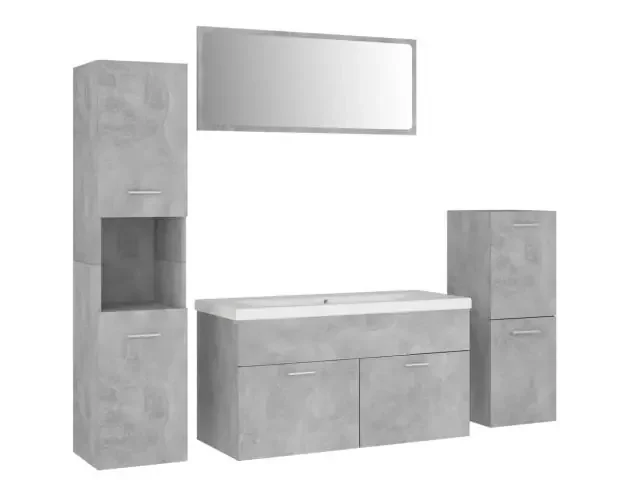 vidaXL juego de muebles de baño madera de ingeniería gris hormigón | Brico Depôt Certificato
