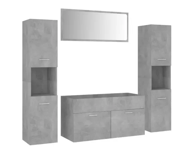 vidaXL juego de muebles de baño madera de ingeniería gris hormigón | Brico Depôt Solo Oggi