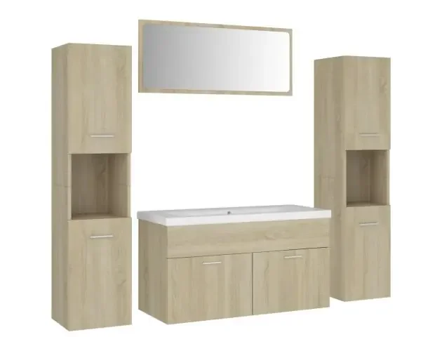 vidaXL juego de muebles de baño madera de ingeniería roble sonoma | Brico Depôt Di Marca