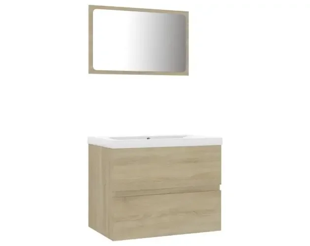 vidaXL juego de muebles de baño madera de ingeniería roble sonoma | Brico Depôt Di Tendenza