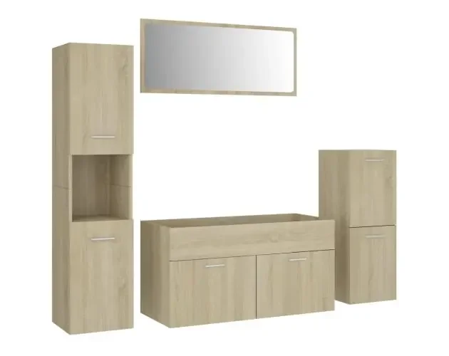vidaXL juego de muebles de baño madera de ingeniería roble sonoma | Brico Depôt Popolare