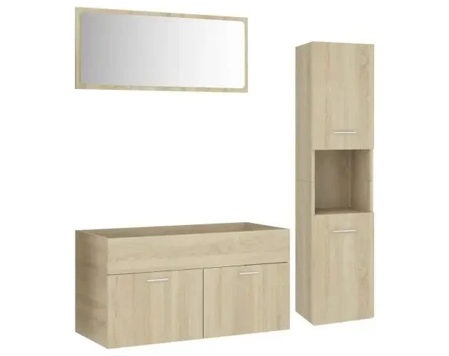 vidaXL juego de muebles de baño madera de ingeniería roble sonoma | Brico Depôt Popolare