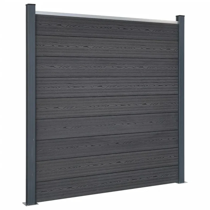 vidaXL Juego de paneles de valla WPC gris 180×186 cm