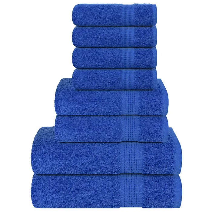 vidaXL Juego de toallas 8 piezas 100% algodón azul 360 gsm
