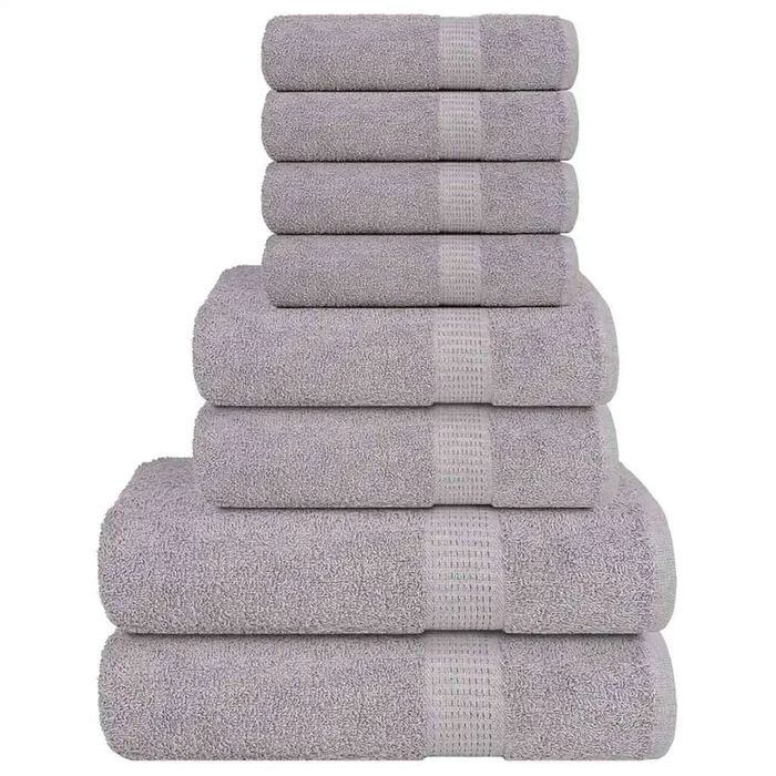 vidaXL Juego de toallas 8 piezas 100% algodón gris 360 gsm