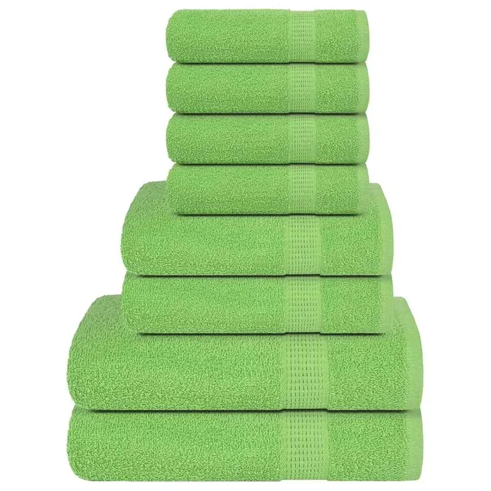 vidaXL Juego de toallas 8 piezas 100% algodón verde manzana 360 gsm