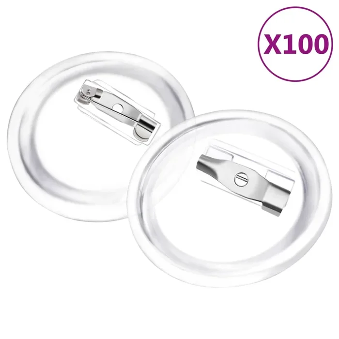 vidaXL Kit de chapas con alfiler 100 juegos acrílico 25 mm