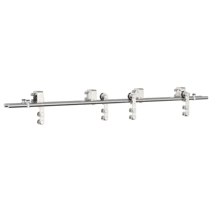 vidaXL Kit de herrajes para puerta corredera 183 cm acero plateado (7)