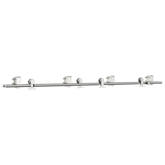 vidaXL Kit de herrajes para puerta corredera 200 cm acero plateado (7)