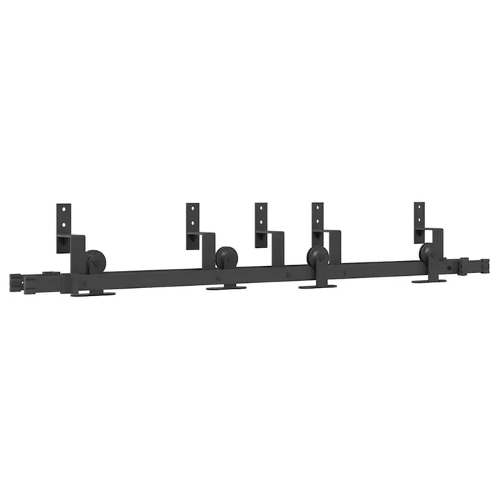 vidaXL Kit de herrajes para puertas correderas acero negro 152,5 cm (8)