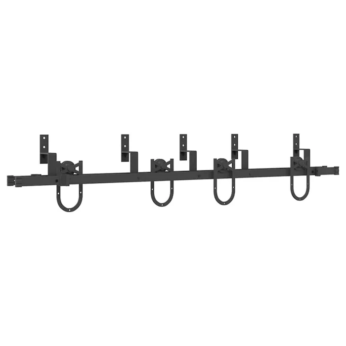 vidaXL Kit de herrajes para puertas correderas acero negro 183 cm (3)