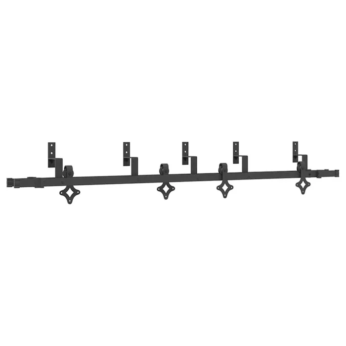 vidaXL Kit de herrajes para puertas correderas acero negro 213,5 cm (6)