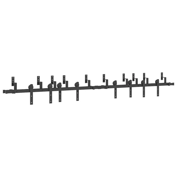 vidaXL Kit de herrajes para puertas correderas acero negro 305 cm (3)