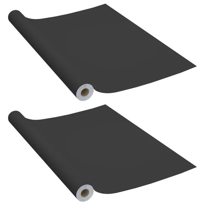 vidaXL Láminas autoadhesivas muebles 2 uds PVC negro 500×90 cm