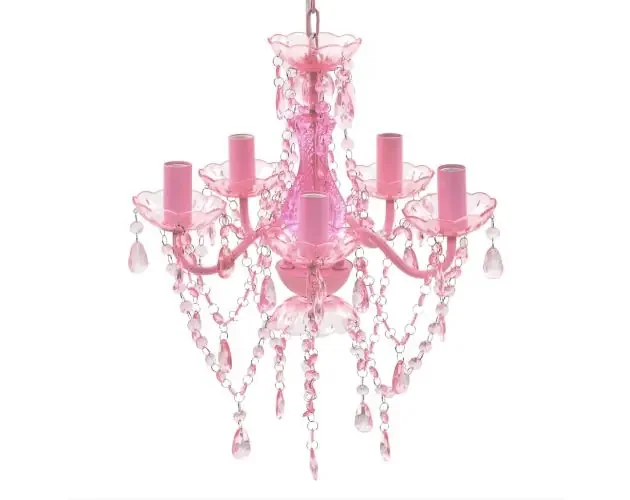 vidaXL lámpara de araña de cristal 5 bombillas rosa | Brico Depôt Spedizione Mondiale