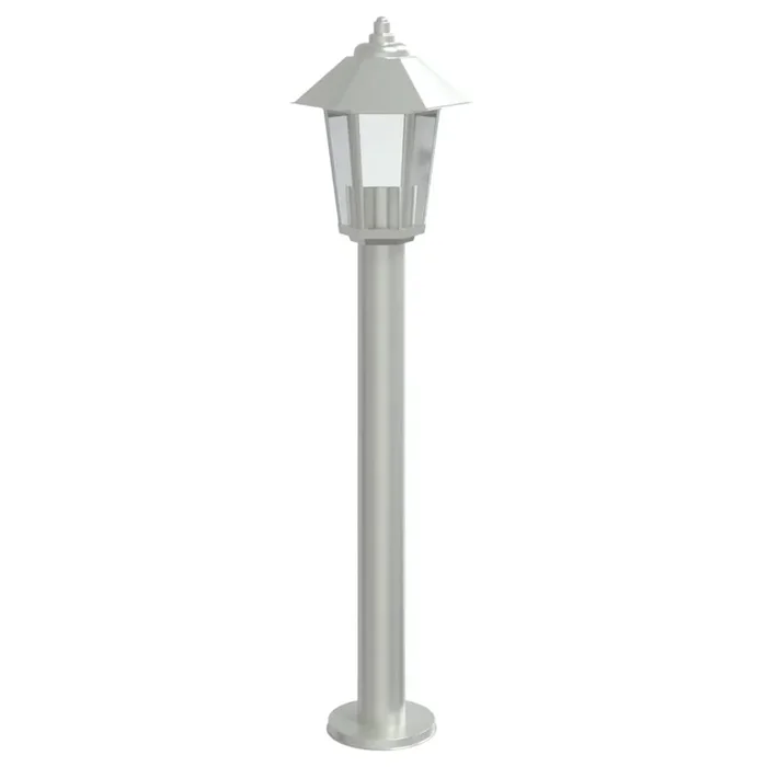 vidaXL Lámpara de suelo de exterior acero inoxidable plateado 80 cm