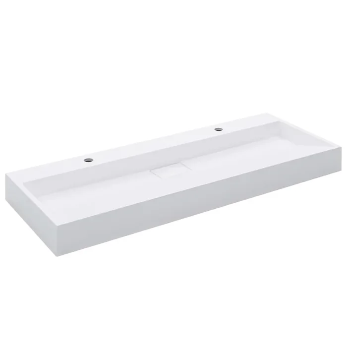 vidaXL Lavabo 120x46x11 cm resina mineral/mármol blanco