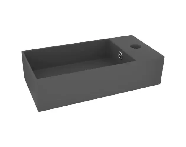 vidaXL lavabo con rebosadero cerámica gris oscuro | Brico Depôt Artigianale
