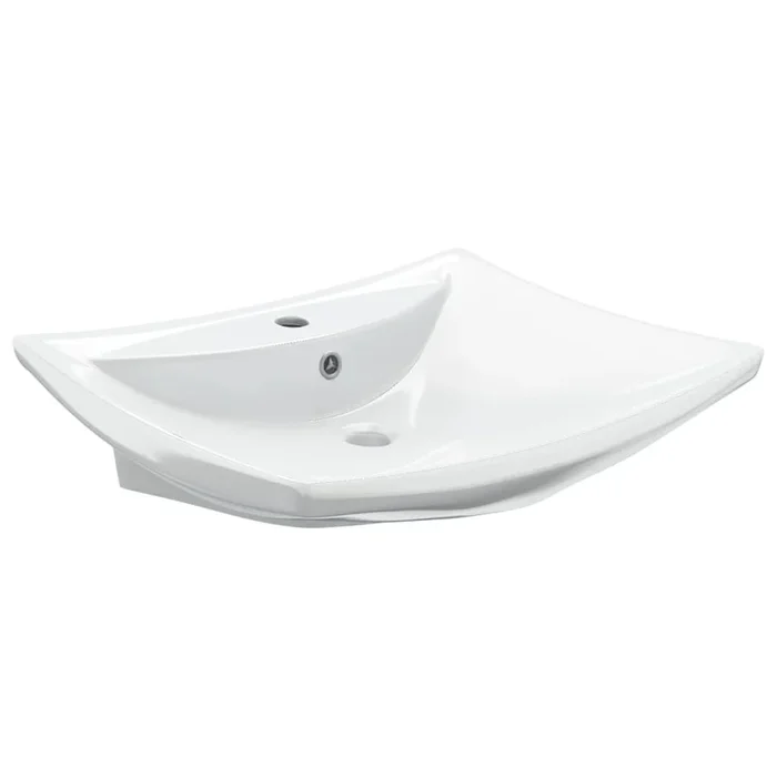 vidaXL Lavabo de cerámica rectangular con orificio de grifo y desagüe