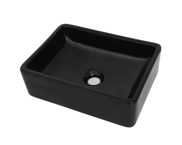 vidaXL lavabo de cerámica rectangular negro 41x30x12 cm | Brico Depôt Ordine In Blocco