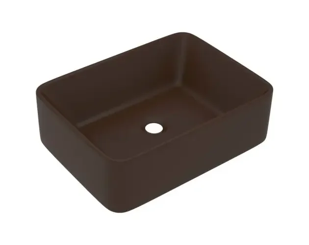 vidaXL lavabo de lujo cerámica marrón oscuro mate 41x30x12 cm | Brico Depôt Spedizione Mondiale