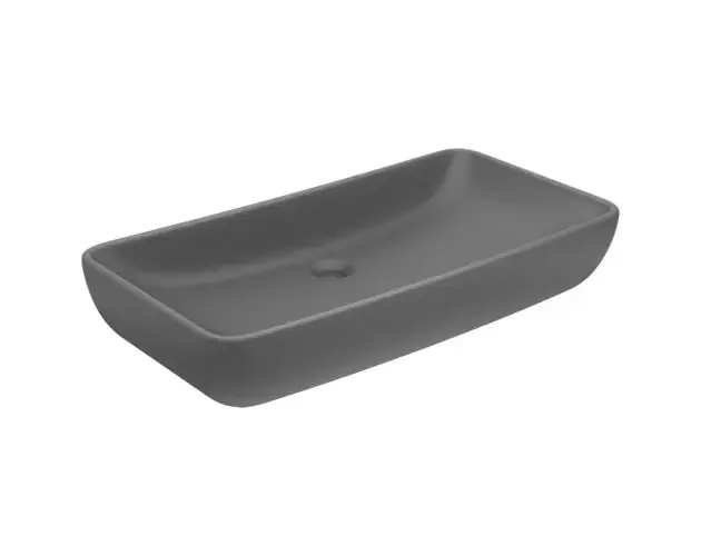vidaXL lavabo de lujo de cerámica rectangular gris oscuro mate 71x38cm | Brico Depôt Solo Oggi