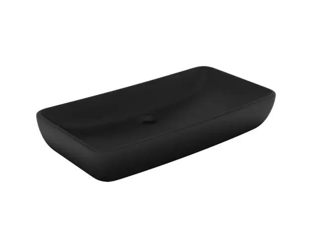 vidaXL lavabo de lujo de cerámica rectangular negro mate 71×38 cm | Brico Depôt Prezzo Ridotto