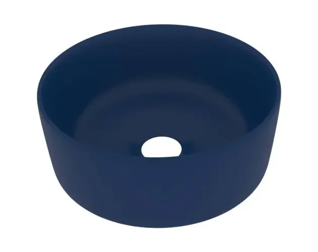 vidaXL lavabo de lujo redondo cerámica azul oscuro mate 40×15 cm | Brico Depôt Originale