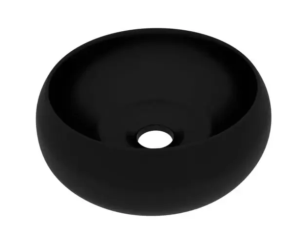 vidaXL lavabo de lujo redondo cerámica negro mate 40×15 cm | Brico Depôt Compra Online
