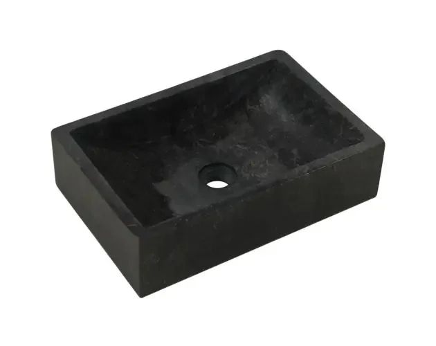 vidaXL lavabo de mármol negro con brillo 45x30x12 cm | Brico Depôt Direttamente Dal Produttore