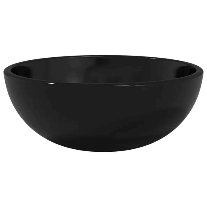 vidaXL Lavabo de vidrio templado negro 30×12 cm