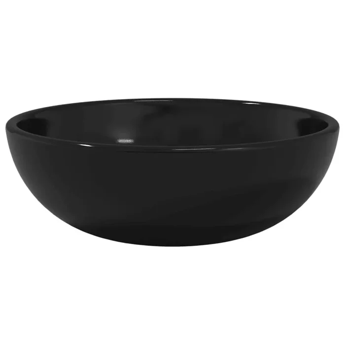 vidaXL Lavabo de vidrio templado negro 35×12 cm