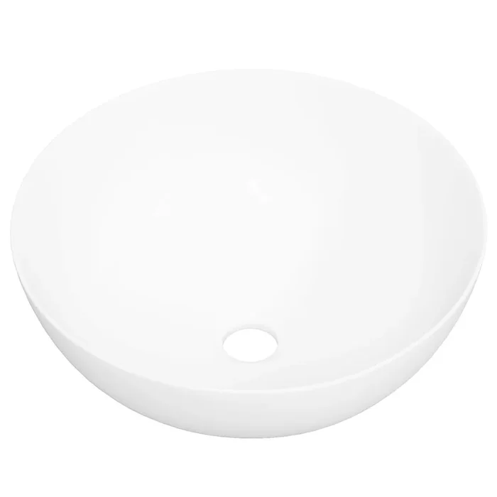 vidaXL Lavabo redondo de cerámica blanco 36×15 cm