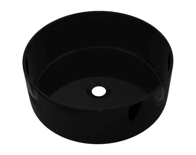 vidaXL lavabo redondo de cerámica negro 40×15 cm | Brico Depôt Direttamente Dal Produttore