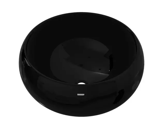 vidaXL lavabo redondo de cerámica negro 40×15 cm | Brico Depôt Professionale