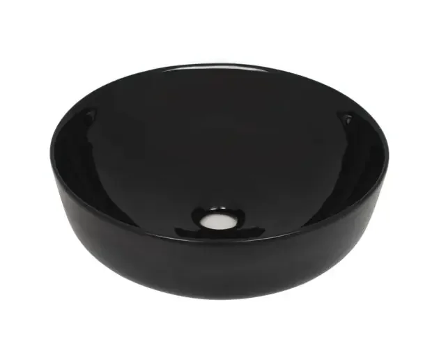 vidaXL lavabo redondo de cerámica negro 41,5×13,5 cm | Brico Depôt Ordine In Blocco
